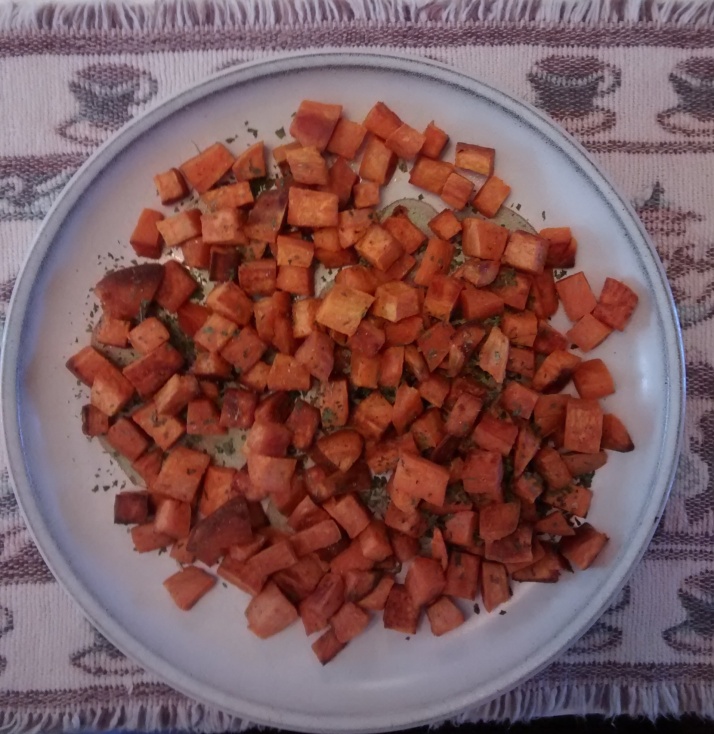 yummy baked yam with herbs